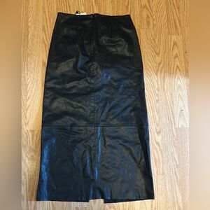 NWT Zara faux leather midi skirt with back zipper and front slit